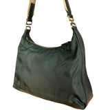 Prada Shoulder Bag Green Canvas Strap