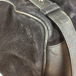 Salvatore Ferragamo Black Rabbit Fur Leather Trim Shoulder Bag