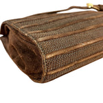 Loewe Vintage Striped Brown Suede Crossbody