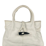 Burberry White Leather Bamboo Cinch Tote