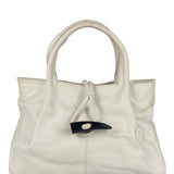 Burberry White Leather Bamboo Cinch Tote