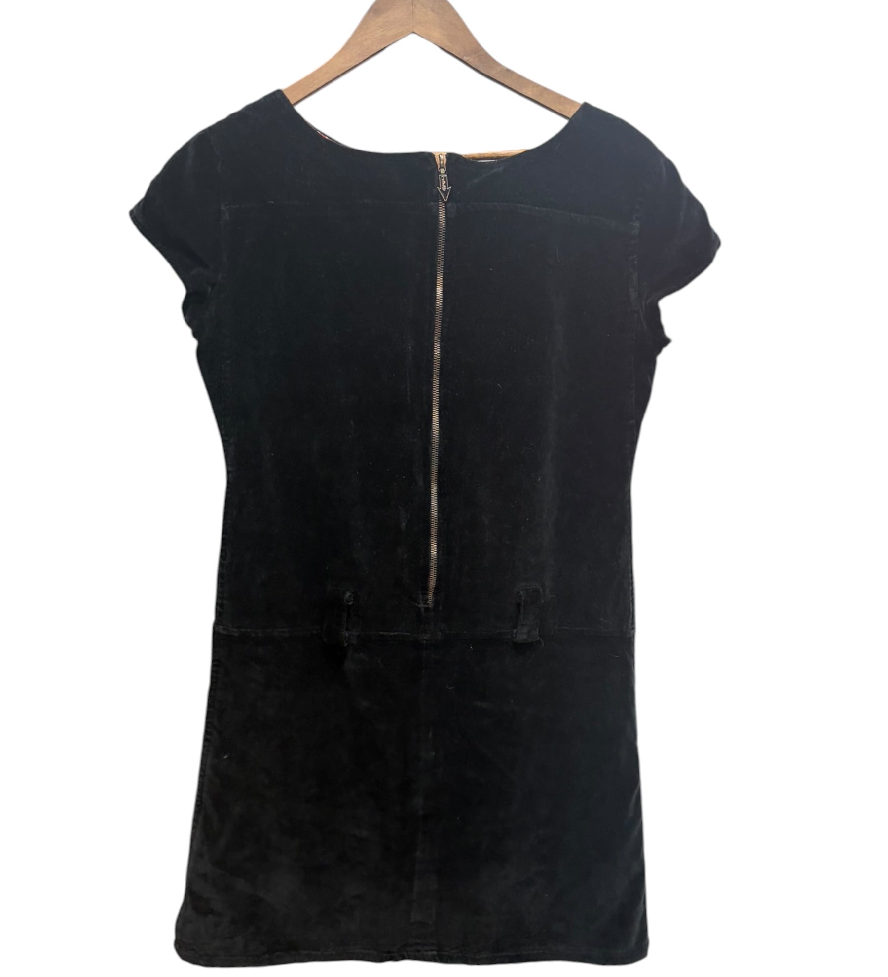 JPG Black Sheath Zipper Mini Short Sleeve Dress