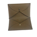Hermes Beige Leather Calvi Coin Holder