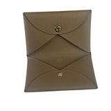 Hermes Beige Leather Calvi Coin Holder