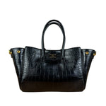 Balenciaga Black Leather Mini Bel Air Carry All Two-Way Bag