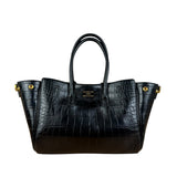 Balenciaga Black Leather Mini Bel Air Carry All Two-Way Bag