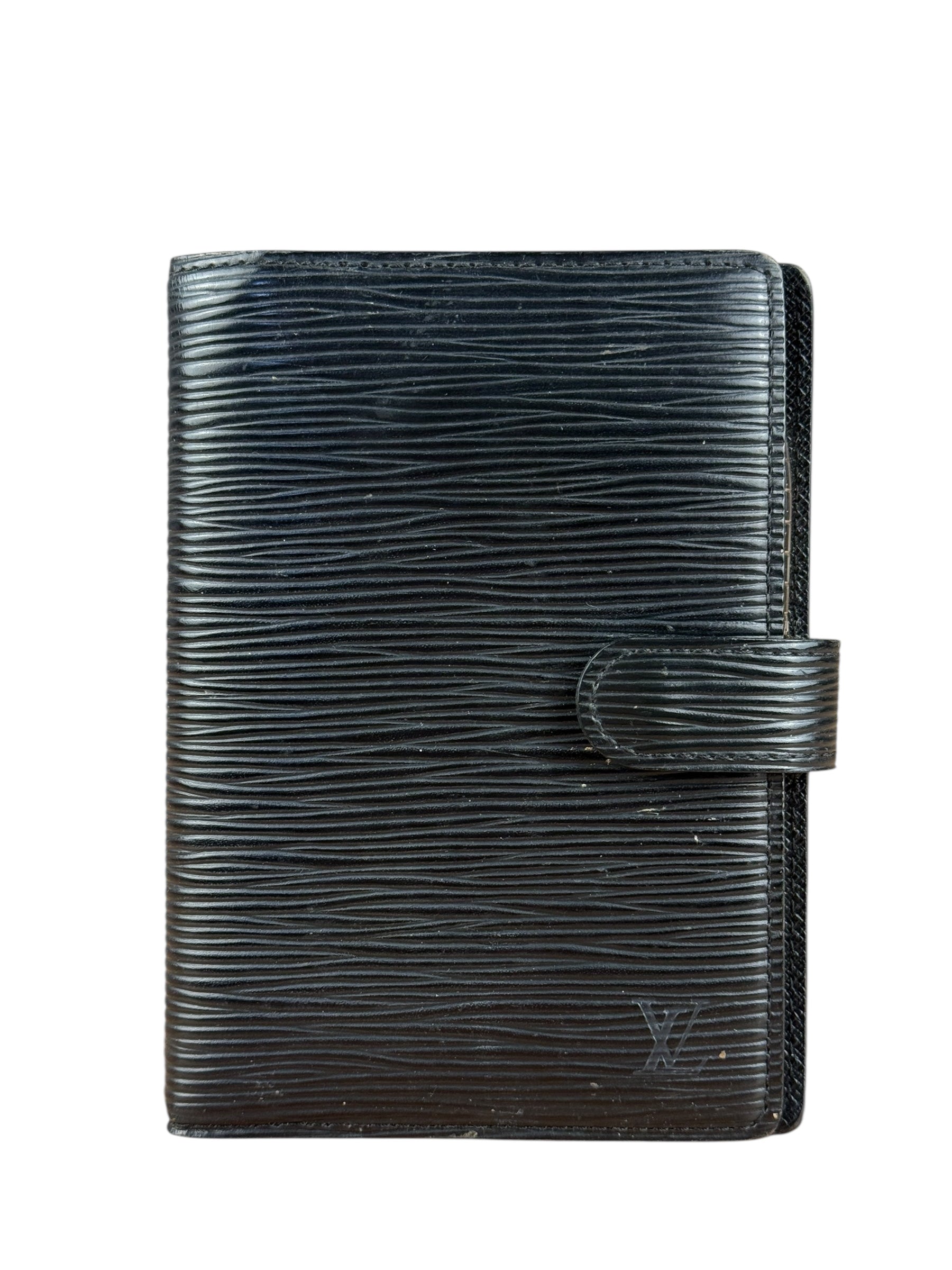 Louis Vuitton Black Epi Agenda & Silver Pen