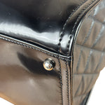 Chanel Black Patent Leather Quilted Lipstick Tote 2011