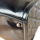 Chanel Black Patent Leather Quilted Lipstick Tote 2011