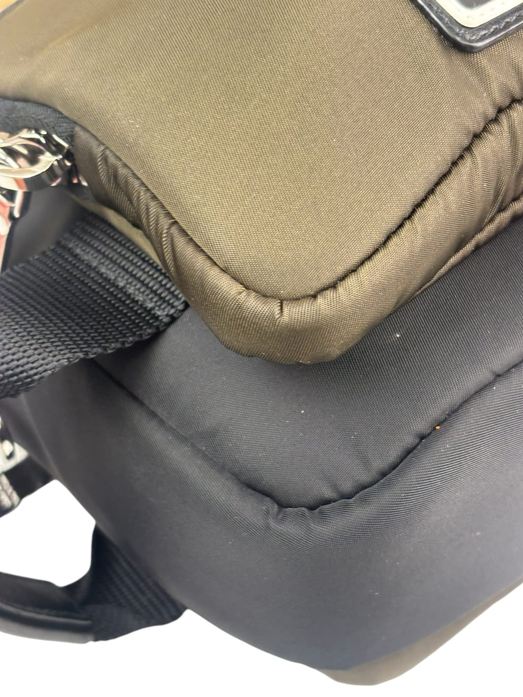 Prada Green/Black Tessuto Nylon Multi-Pocket Vanity Bag