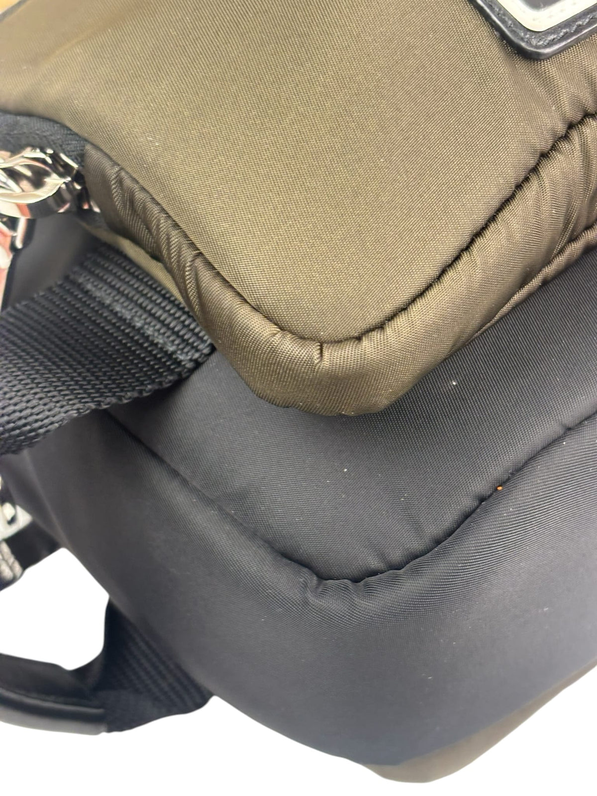 Prada Green/Black Tessuto Nylon Multi-Pocket Vanity Bag