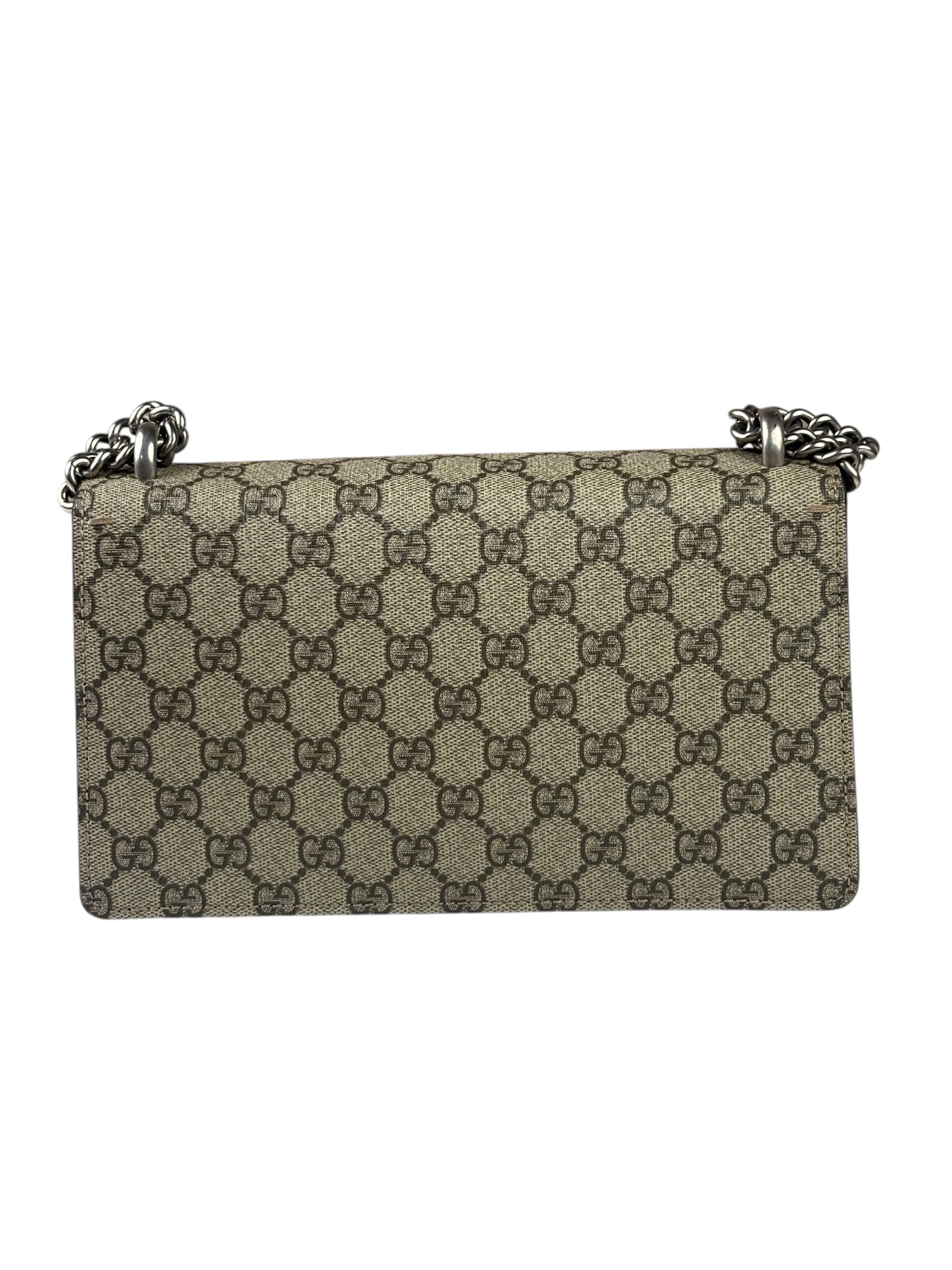 Gucci Beige Leather GG Dionysus Shoulder Bag