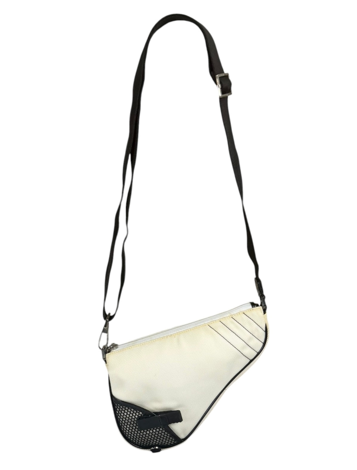 Christian Dior Cream Nylon Saddle Bag