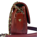 Chanel Burgundy Chevron-Quilted Leather Flap Crossbody 2018