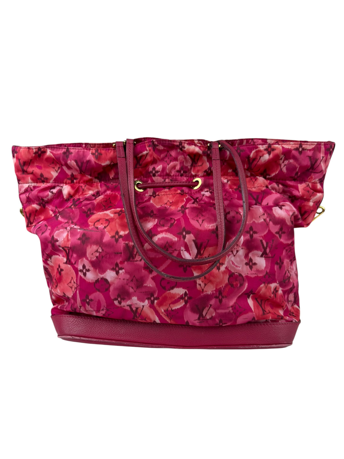 Louis Vuitton Pink Leather Trim Floral Ikat Noefull PM