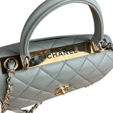 Chanel CC Trendy Blue Leather Flap Top Handle Bag