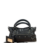 Balenciaga Black Leather Moto City Two-Way Bag