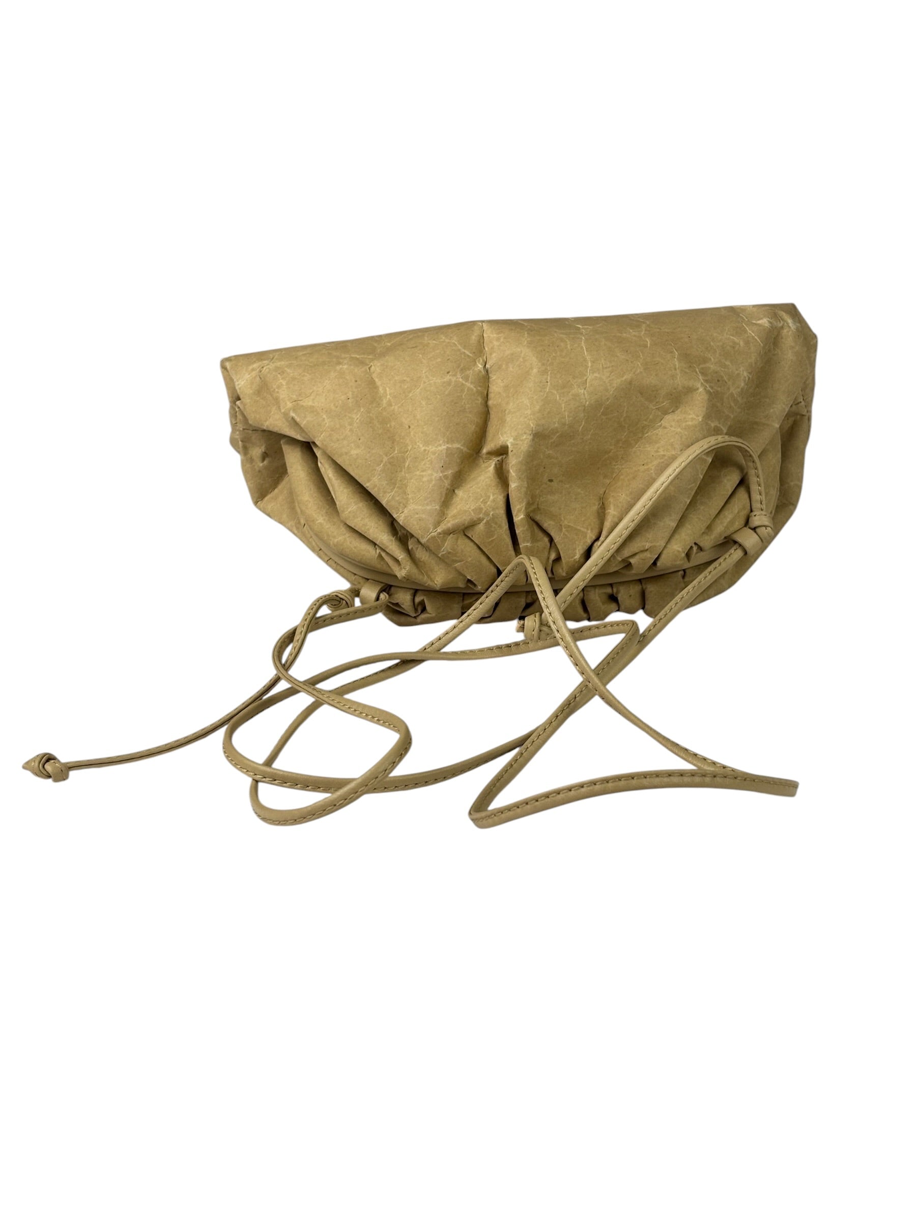 Bottega Veneta Beige Leather Kraft Paper Mini Pouch