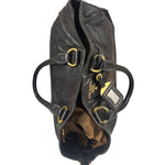 Prada Vintage Black Shine Leather Vitello Daino Tote