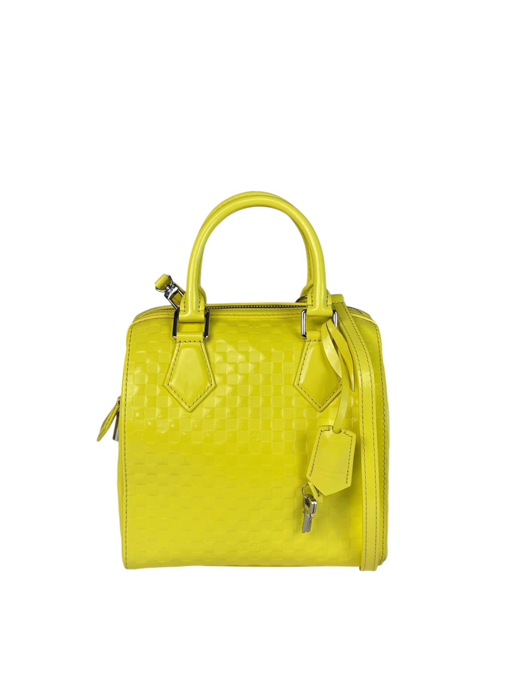 Louis Vuitton Yellow Damier Facette Cube Speedy 20