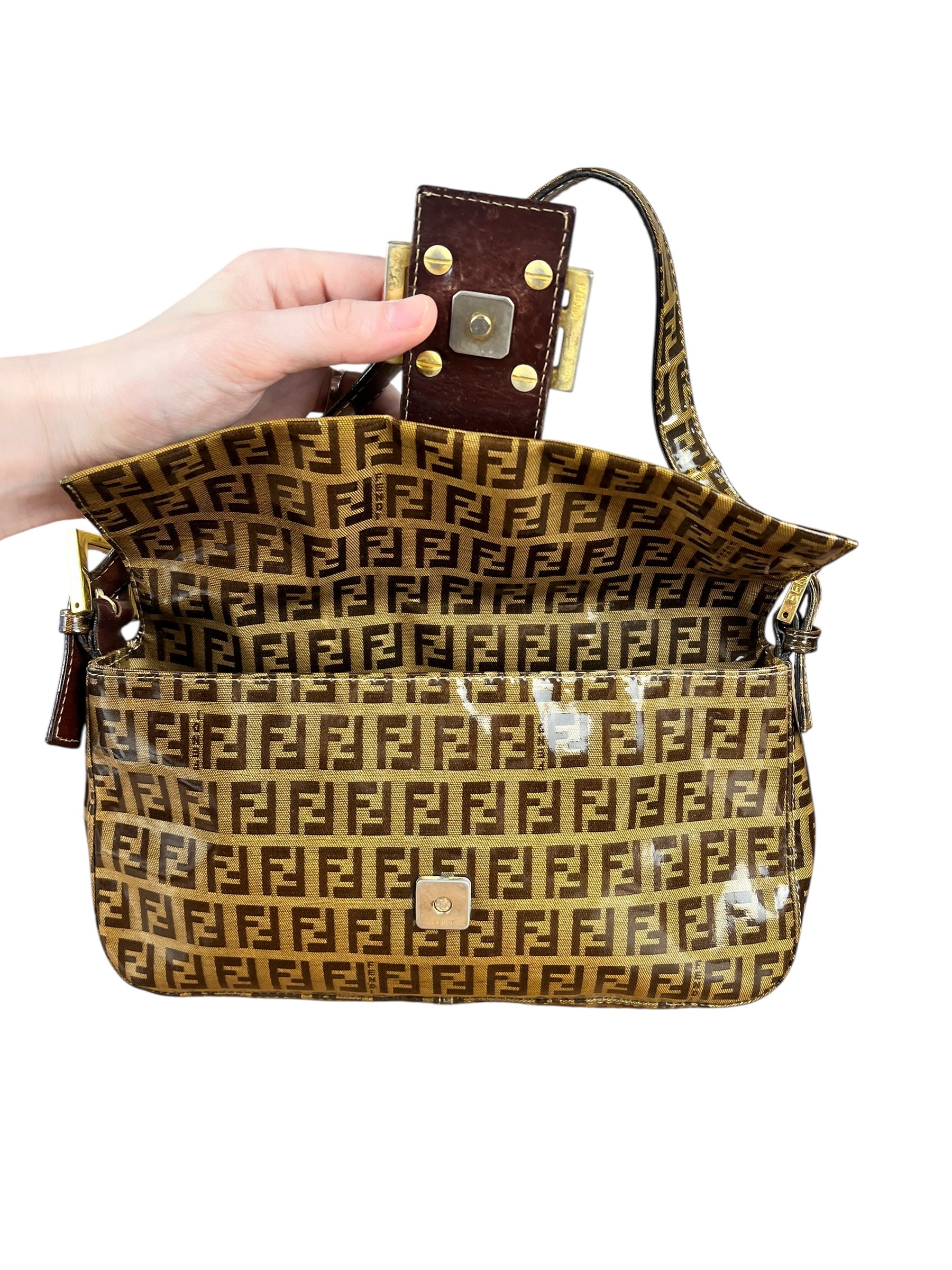 Fendi FF PVC Coated Canvas Baguette