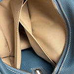 Hermes Blue Leather Cosmetic Pouch