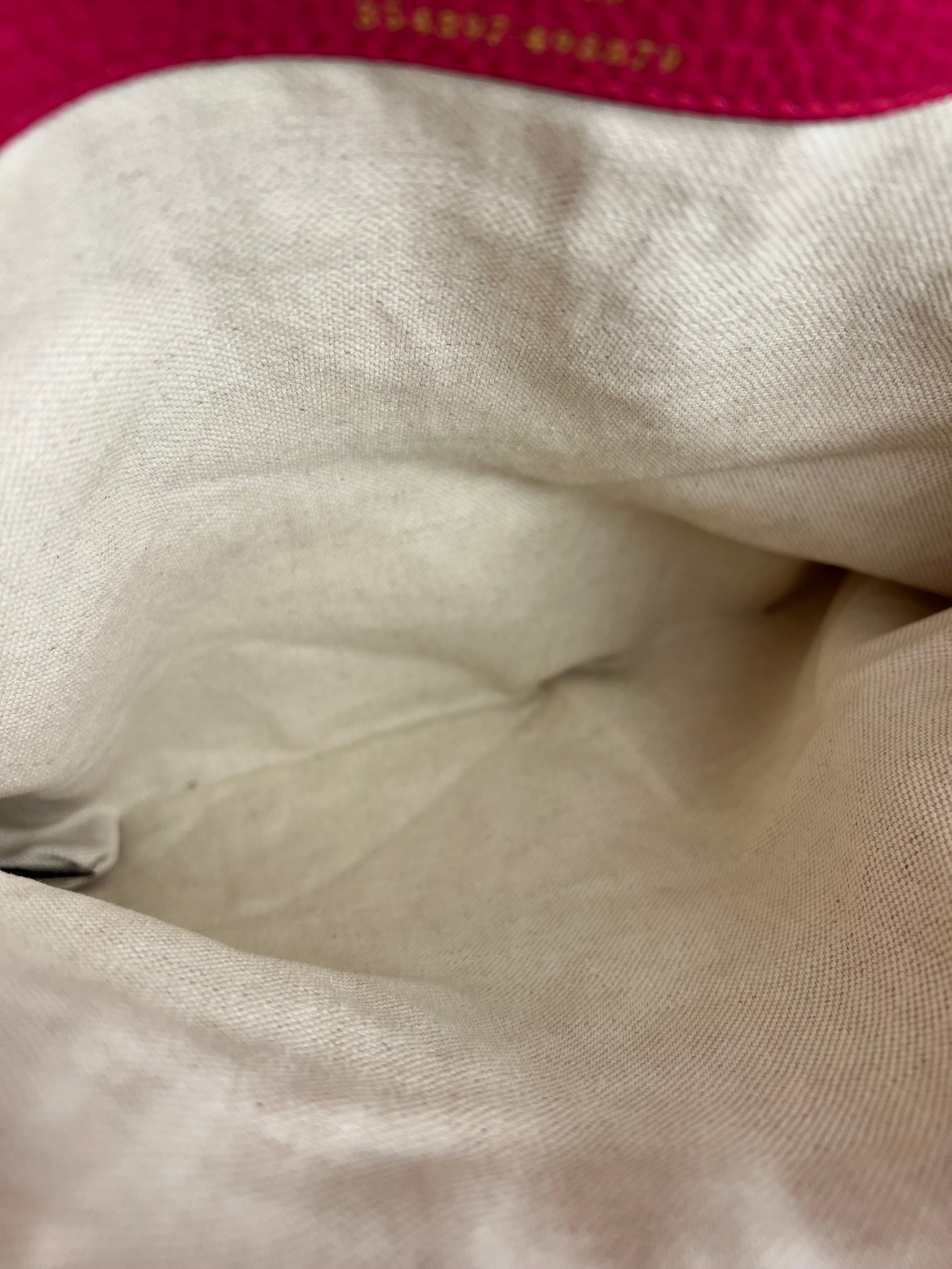 Gucci Hot Pink Pebbled Leather Swing Tote