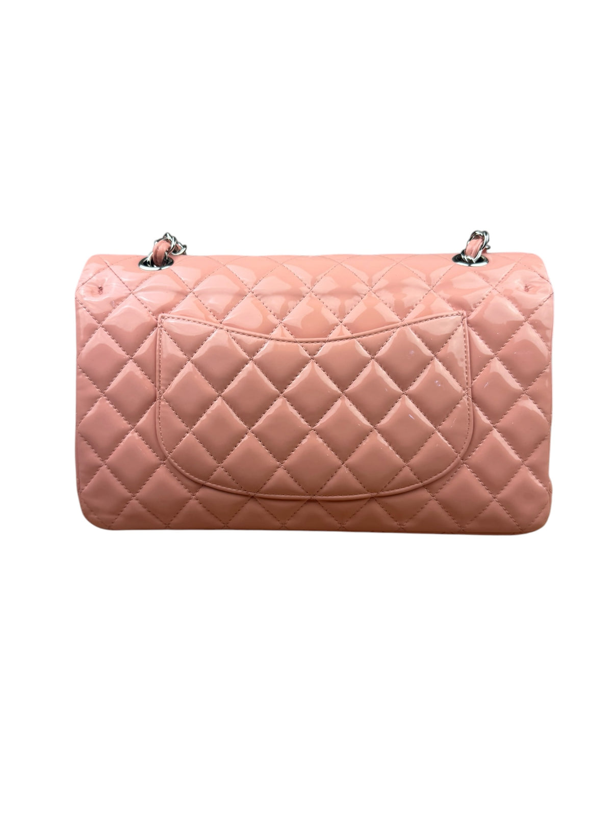 Chanel Baby Pink Quilted M Double Patent Flap 2013