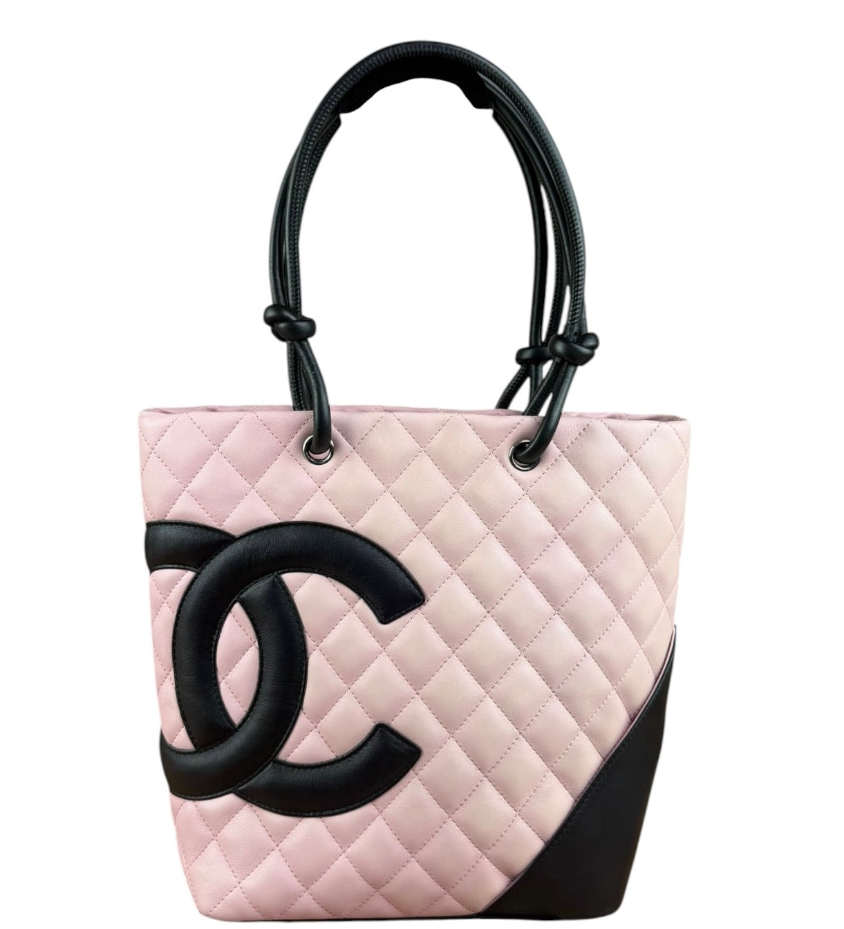 Chanel Black/Pink Cambon Quilted Leather Tote Bag 2004