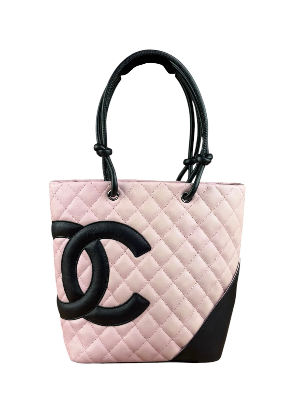 Chanel Black/Pink Cambon Quilted Leather Tote Bag 2004