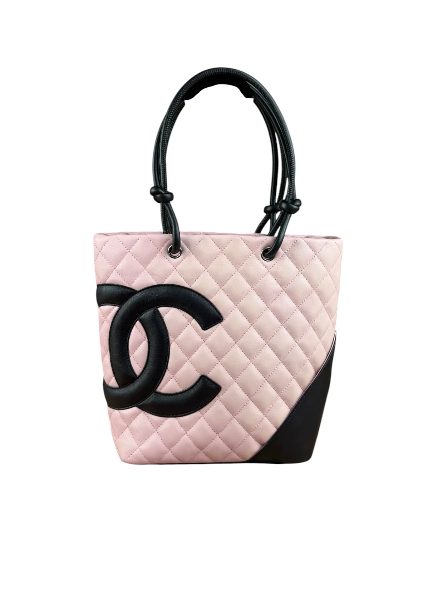 Chanel Black/Pink Cambon Quilted Leather Tote Bag 2004