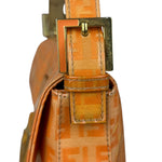 Fendi Vintage Orange Zucca Mamma FF Monogram Baguette