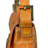 Fendi Vintage Orange Zucca Mamma FF Monogram Baguette