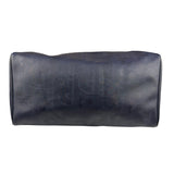Christian Dior Vintage Navy Coated Canvas Boston Bag