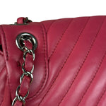 Chanel Pink Chevron Quilted Leather Medium Flap Bag 2018