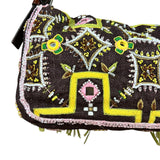 Fendi Canvas Baguette Dark Brown Beaded