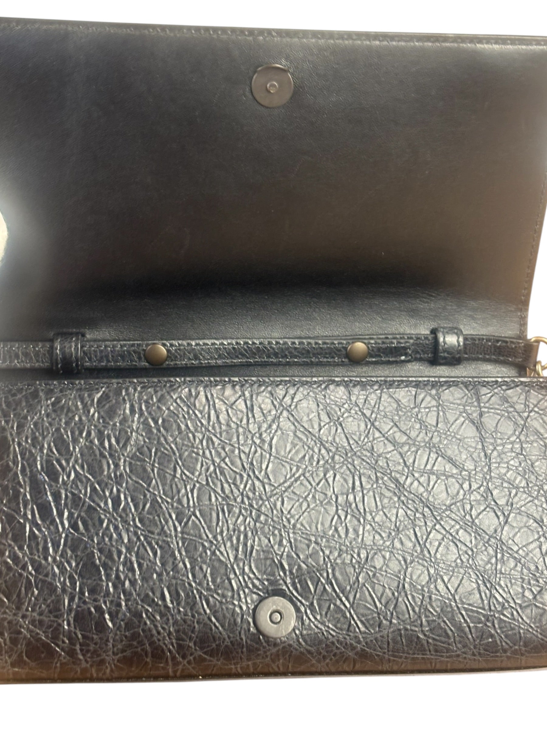 Balenciaga Black Leather Le City Clutch