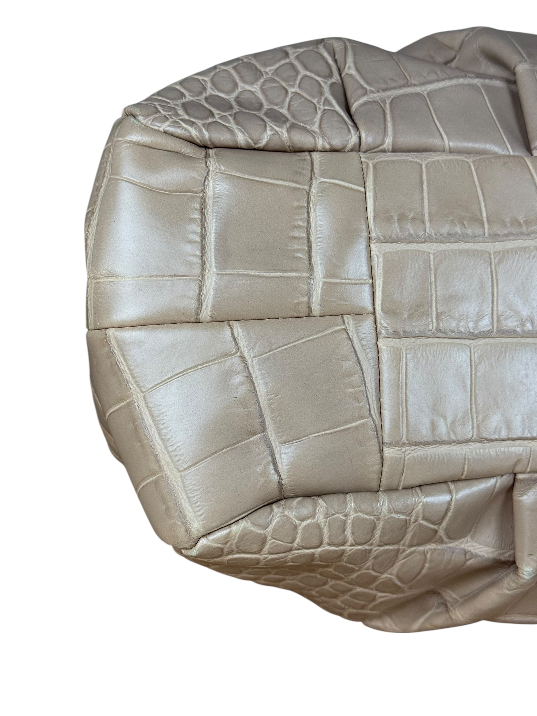 Coach Beige Maggie Croc Handbag