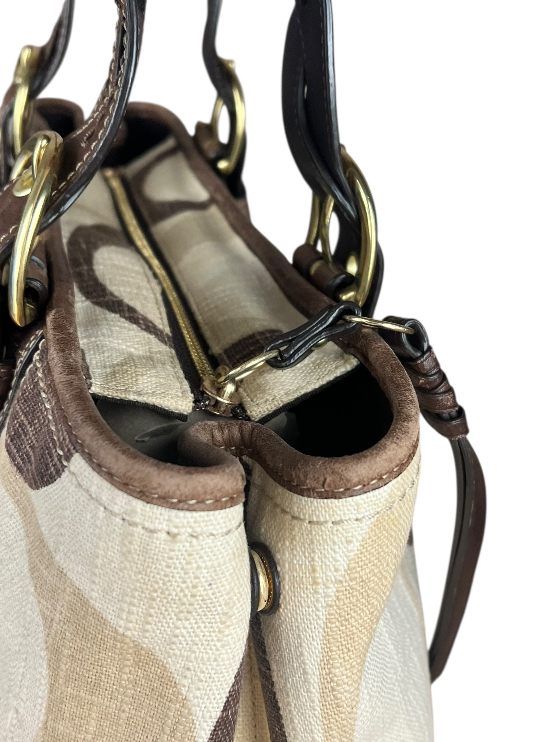 Coach Vintage Braided Strap Canvas Shoulder Bag