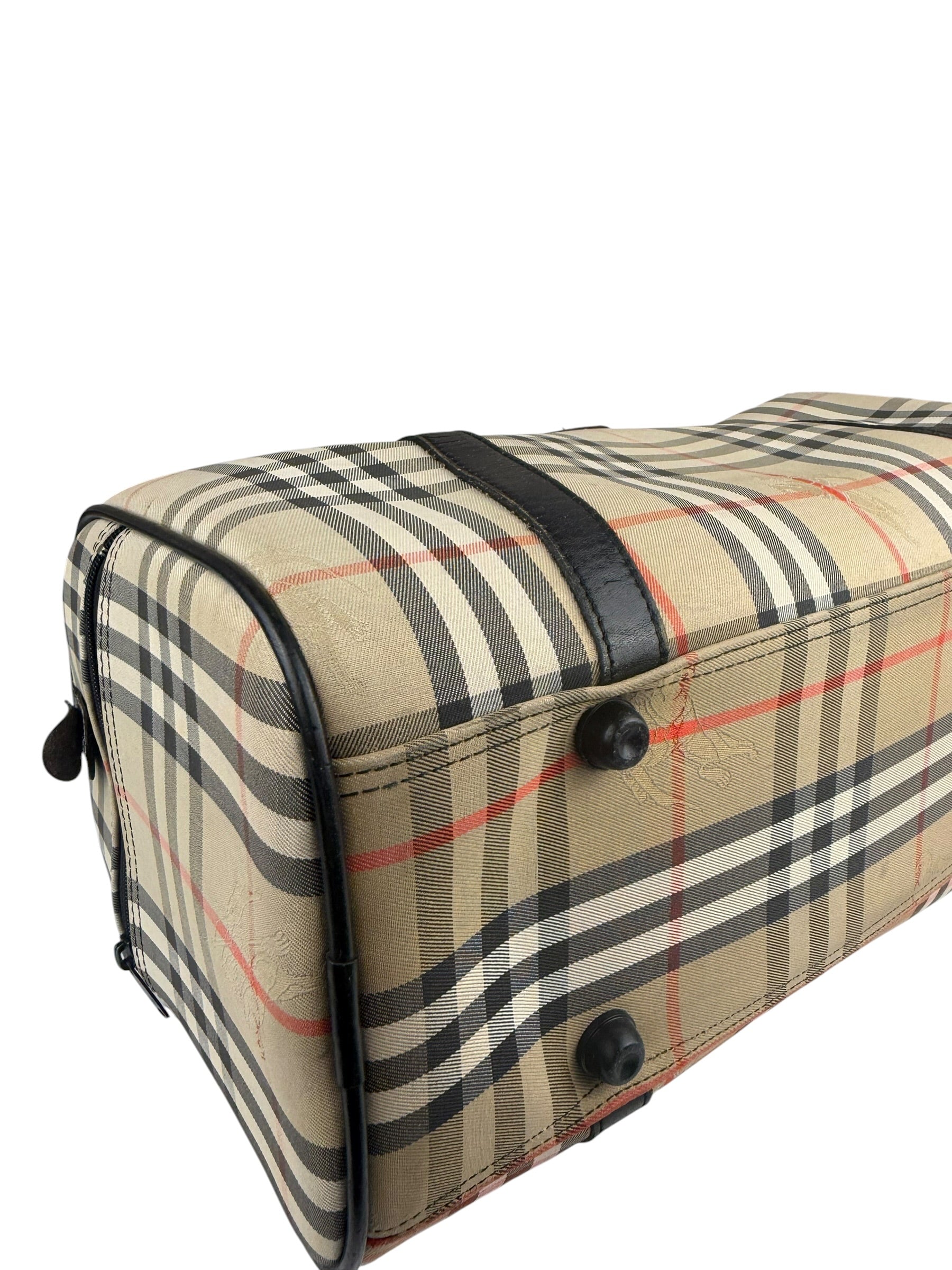 Burberry Vintage Haymarket House Small Boston Bag