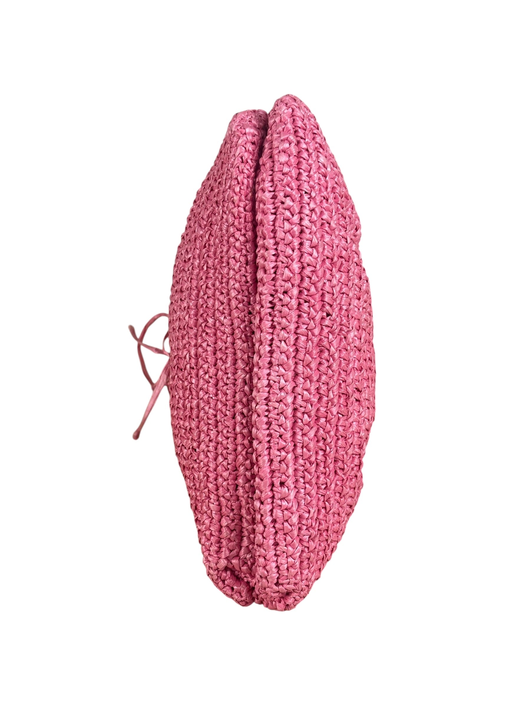 Fendi Pink Raffia Mini Chef Bag