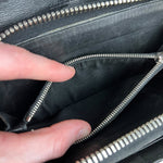 Balenciaga Black Leather Flap Wallet on Chain Bag