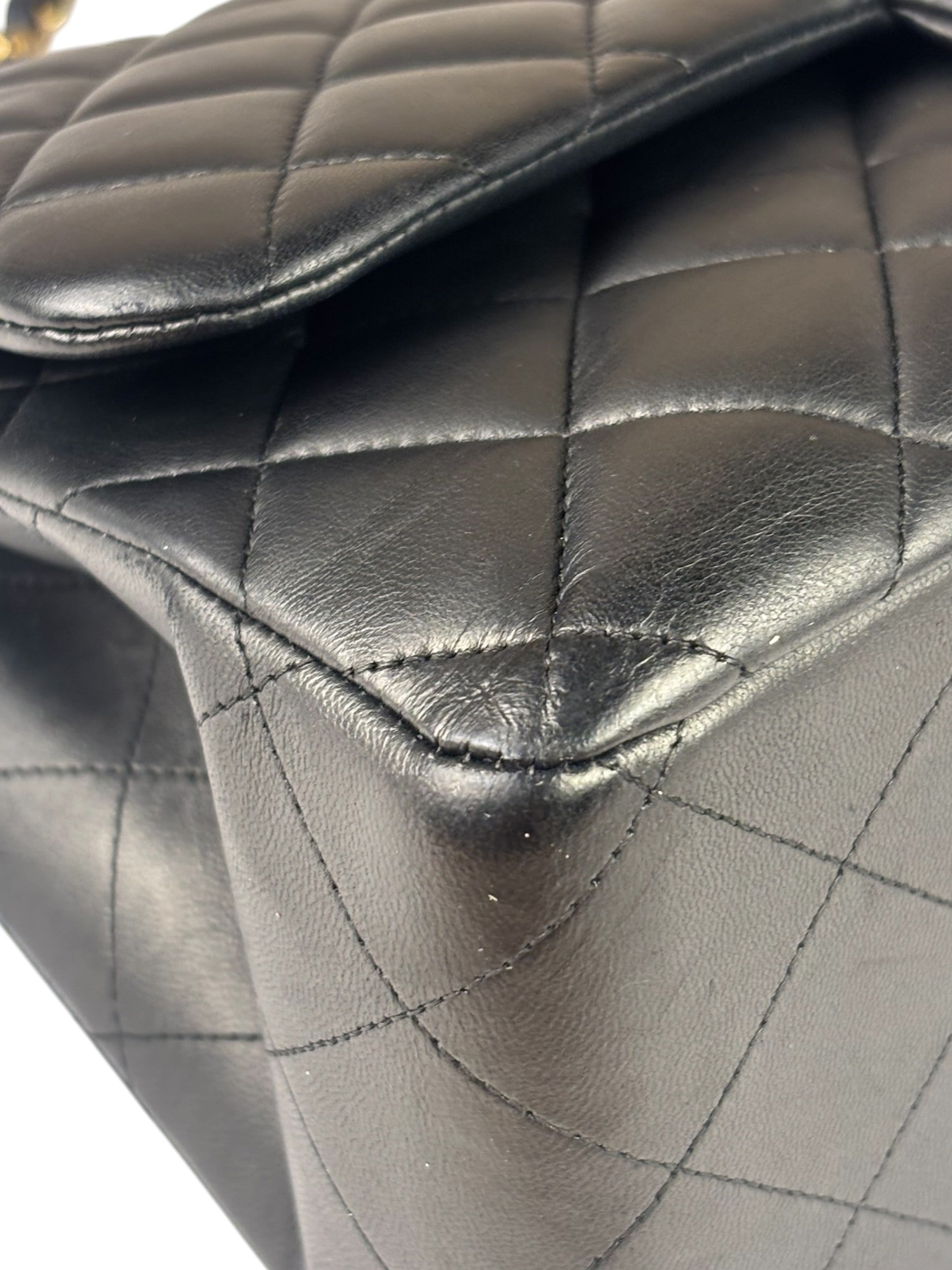 Chanel Black Lambskin Double Flap Bag 2017