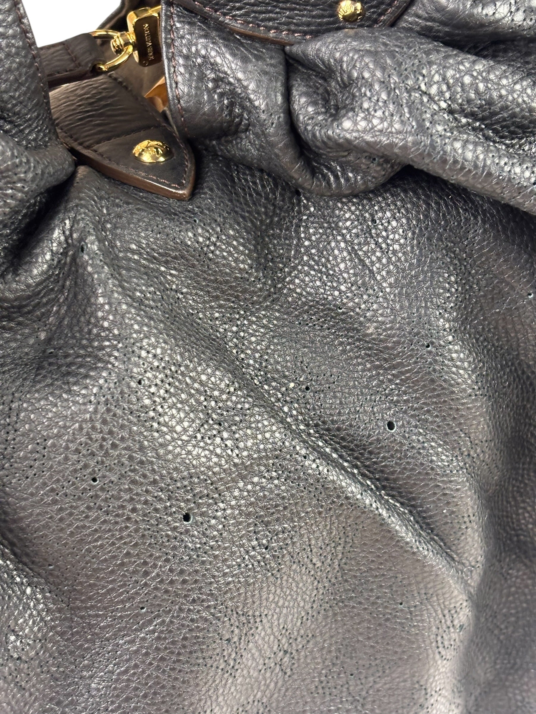 Louis Vuitton Black Calfskin Mahina XL Hobo Bag