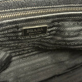 Prada Vintage Black Canvas Leather Trim Bowler Shoulder Bag