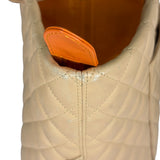 Chanel Beige Quilted Lambskin Linge Cambon Tote2005