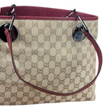 Gucci Vintage GG Canvas Pink Trim Shoulder Bag