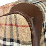 Burberry Beige/Brown Leather House Check Boston Bag