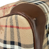 Burberry Beige/Brown Leather House Check Boston Bag