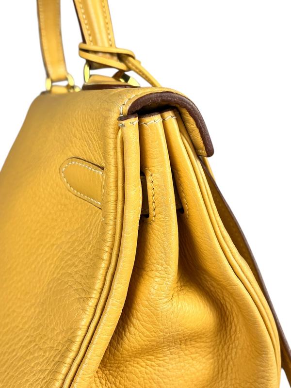Hermes Kelly 35 Ambre Togo Gold 1997 Handbag